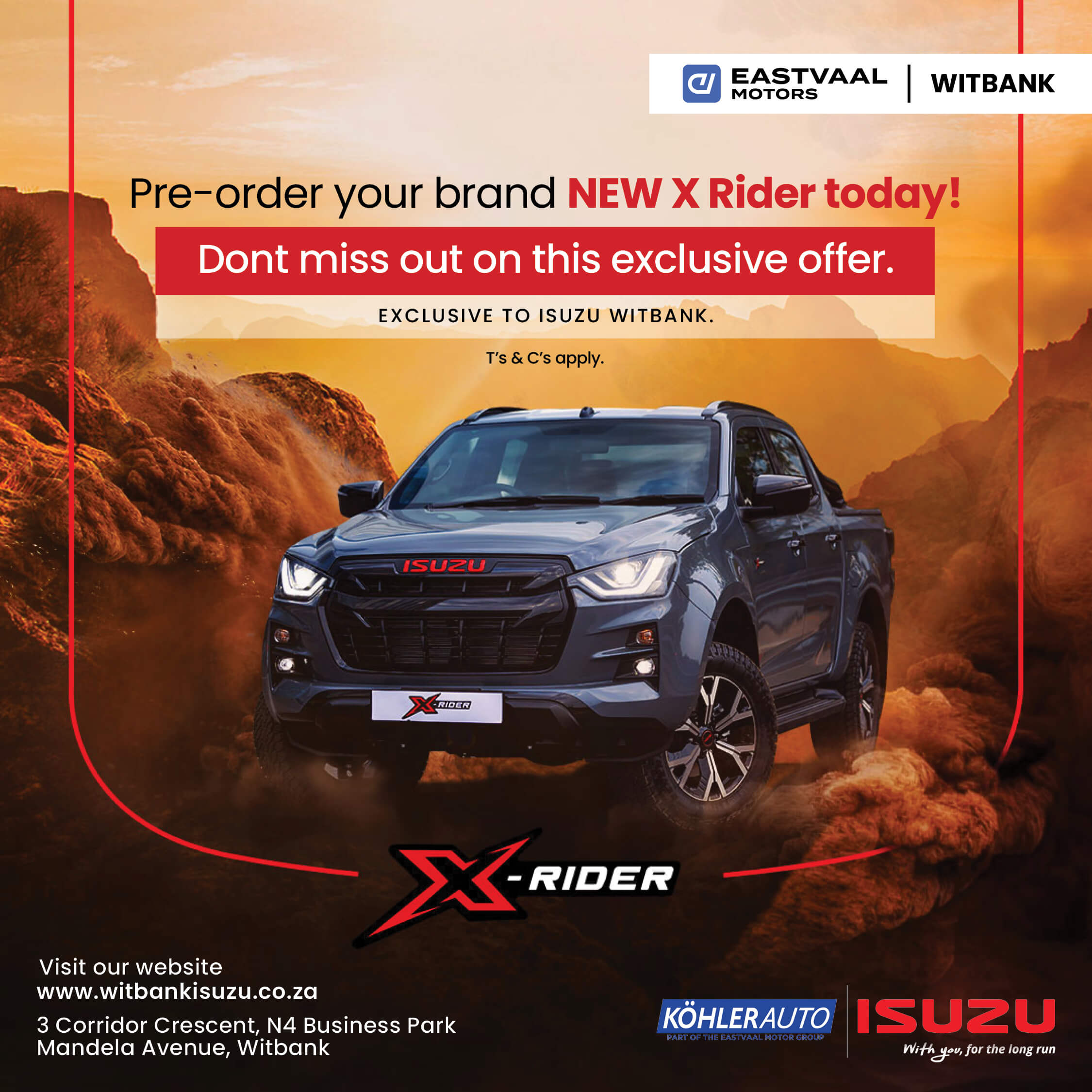 Pre-order your brand NEW X Rider today image from Eastvaal Motors