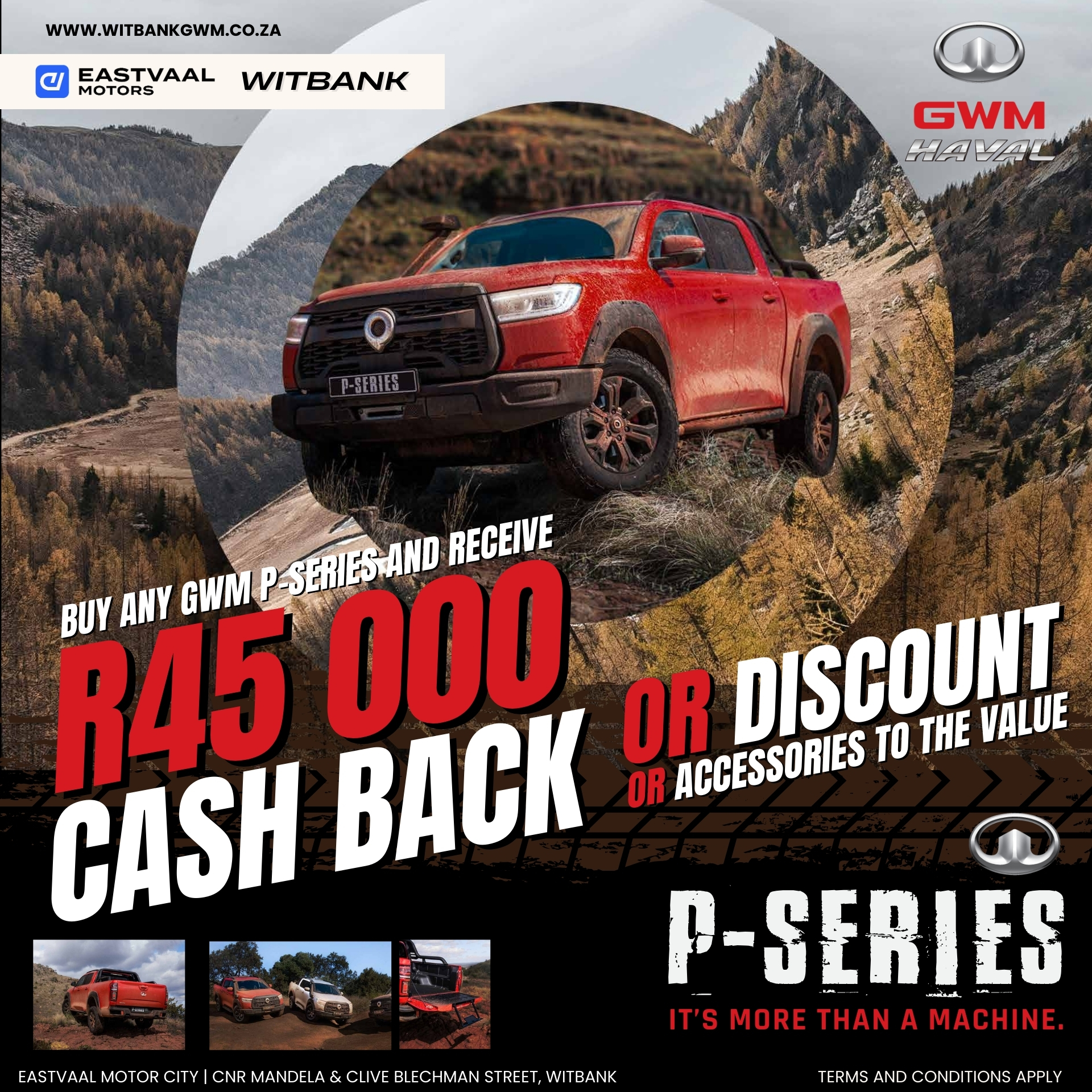 Buy Any GWM P-Series This April image from Eastvaal Motors