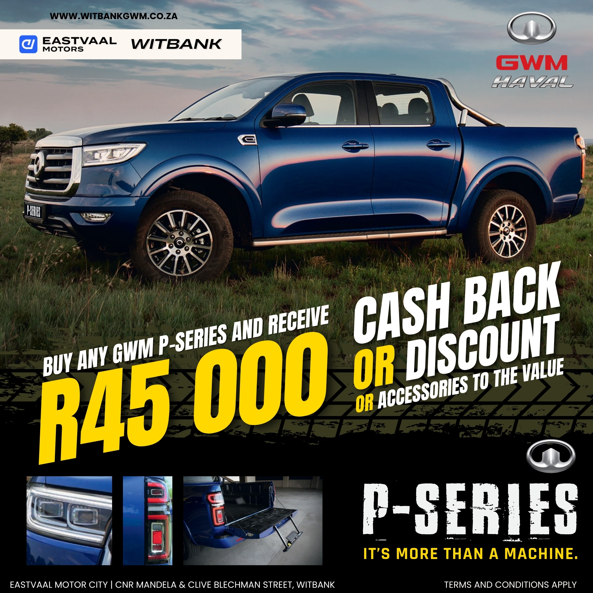 Buy any GWM P-Series this April image from Eastvaal Motors