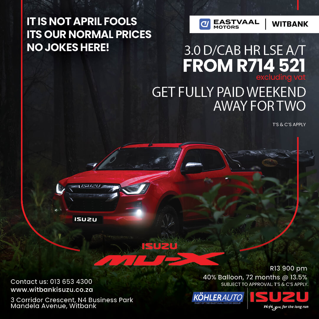 Köhler Auto Isuzu Witbank • Trusted Isuzu Witbank dealership.