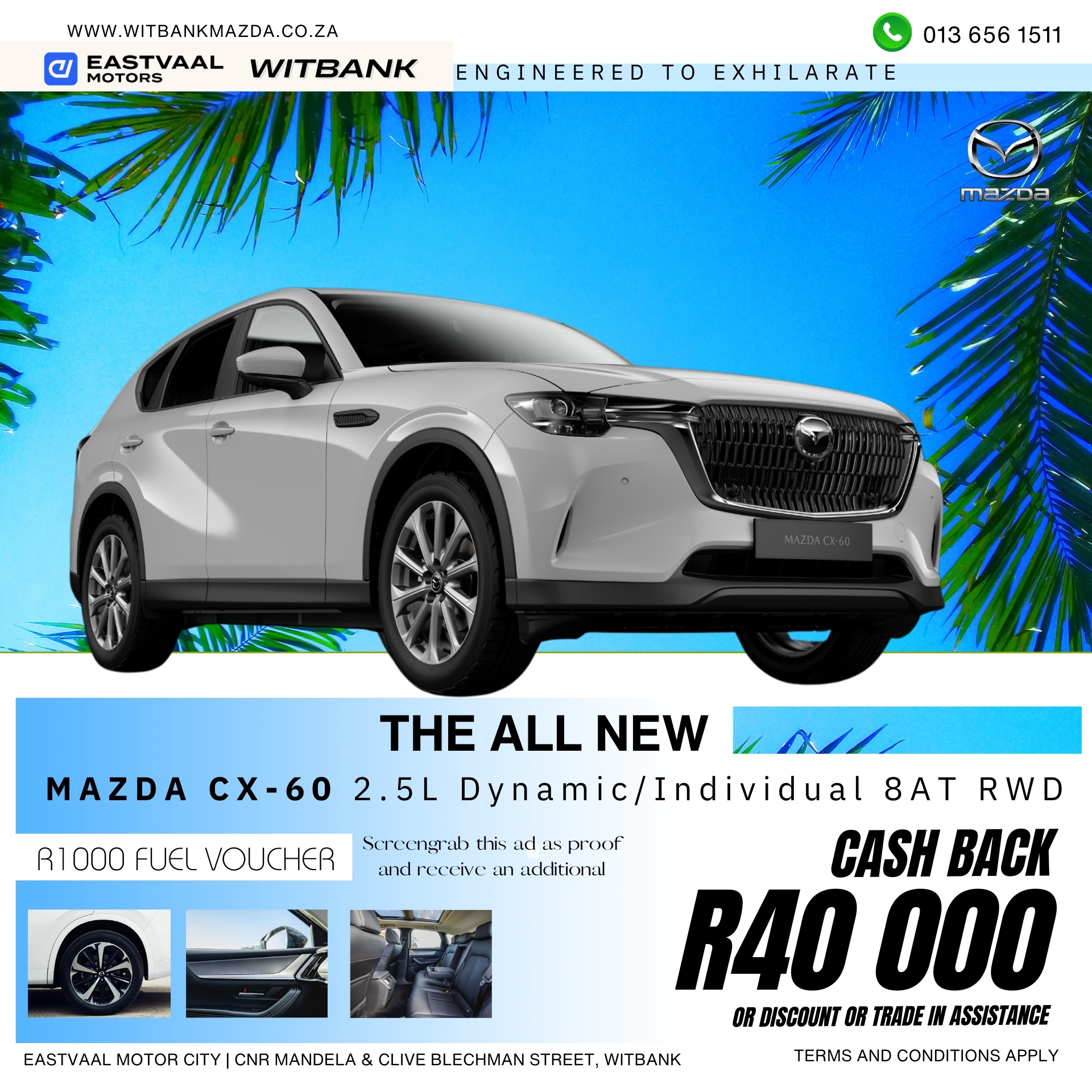 MAZDA CX-60- 2.5L DYNAMIC AND INDIVIDUAL 8AT image from Eastvaal Motors