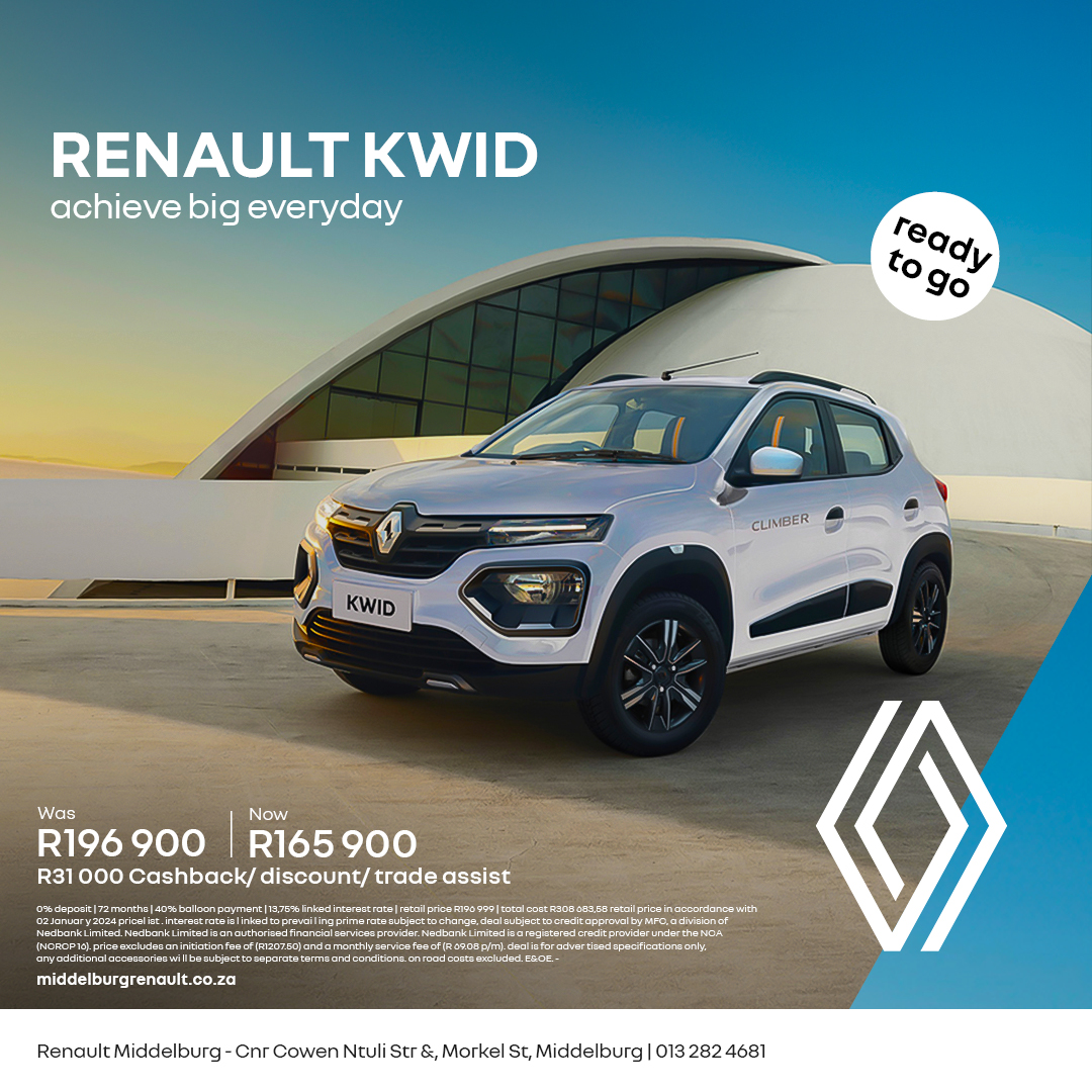 Renault KWID. Achieve BIG everyday. image from Eastvaal Motors