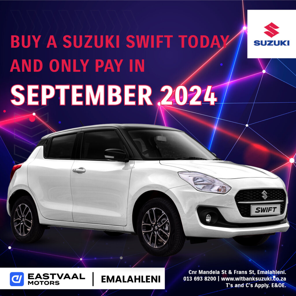 Buy a Suzuki Swift and only pay in September 2024 image from Eastvaal Motors
