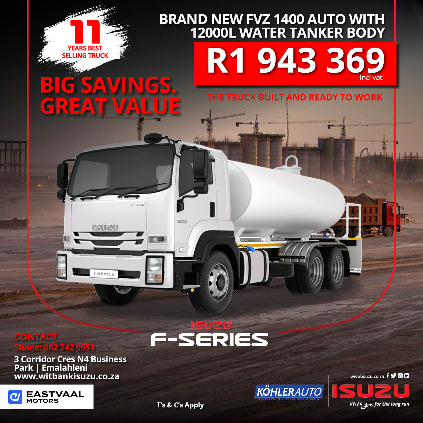 Brand new FVZ 1400 Auto (12000 L water tanker body) image from 