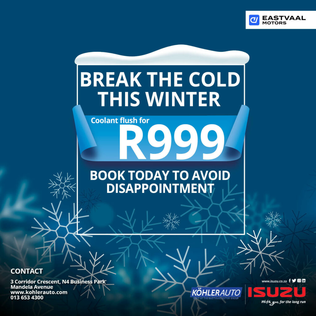 Break the cold this Winter! Book today to avoid disappointment. image from Eastvaal Motors