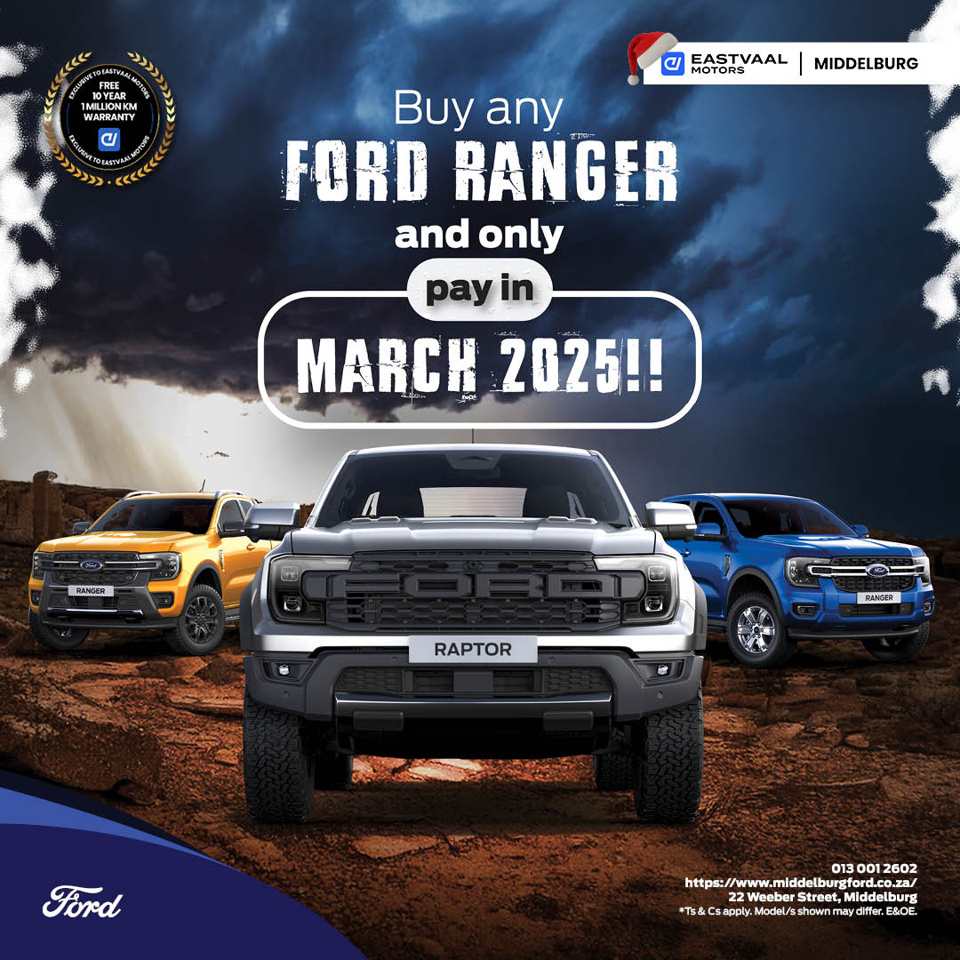 Buy a Ford Ranger and only pay in March 2025!! Eastvaal Middelburg Ford