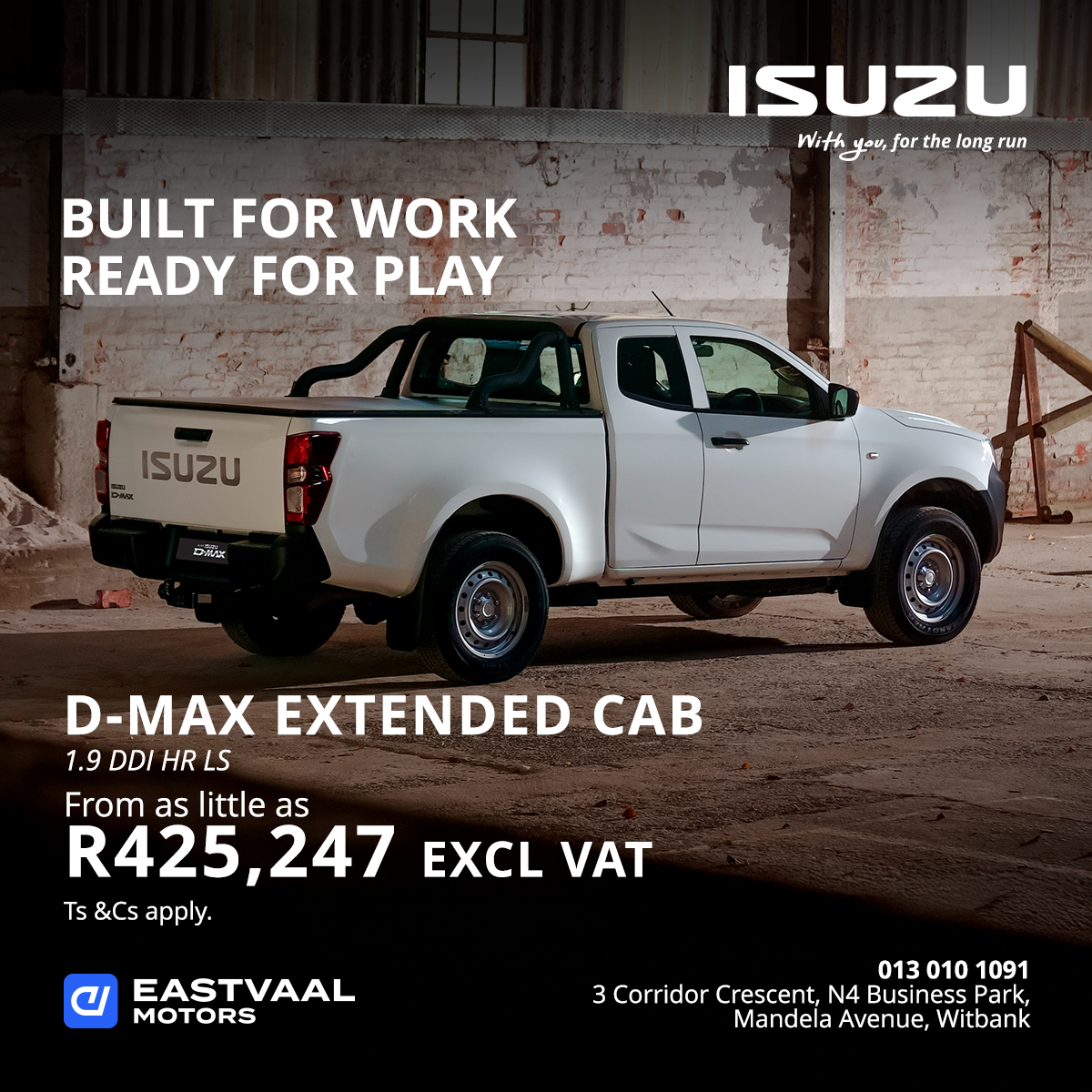 D-MAX EXTENDED CAB 1.9 DDI HR LS image from Eastvaal Motors