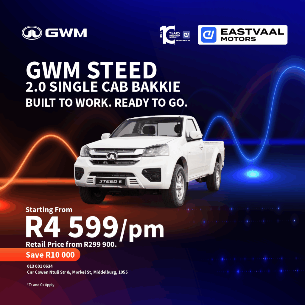 GWM STEED 2.0 SINGLE CAB BAKKIE image from Eastvaal Motors