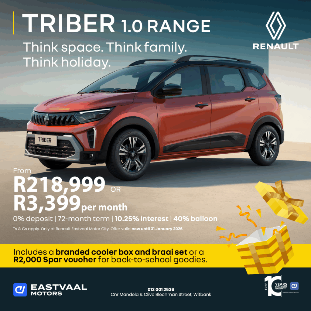 All New triber – New look. Same reliability. Now at a better price! image from Eastvaal Motors