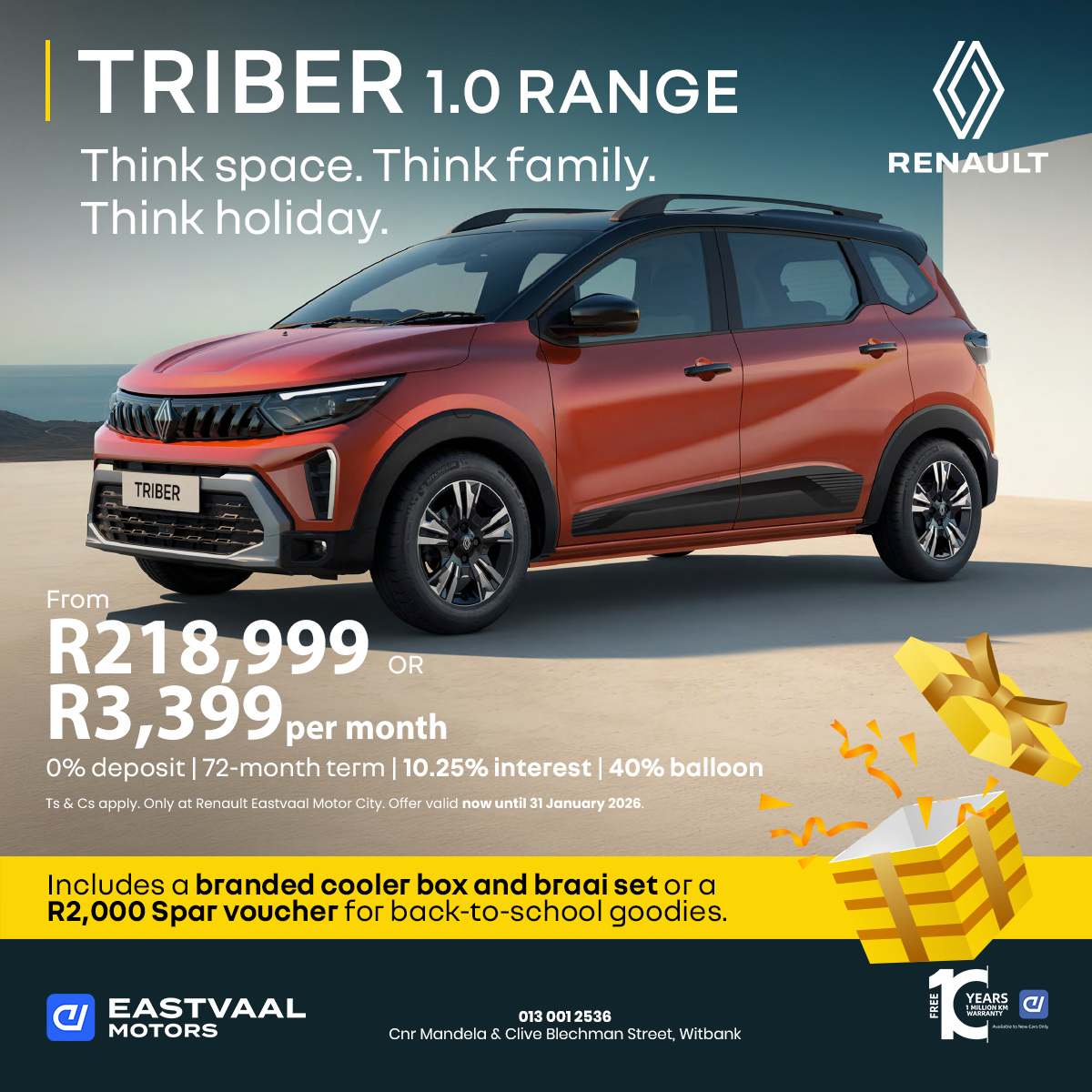 All New triber – New look. Same reliability. Now at a better price! image from Eastvaal Motors