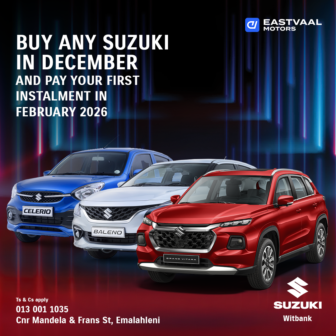BUY ANY SUZUKI IN DECEMBER AND PAY YOUR FIRST INSTALMENT IN FEBRUARY 2026 image from 
