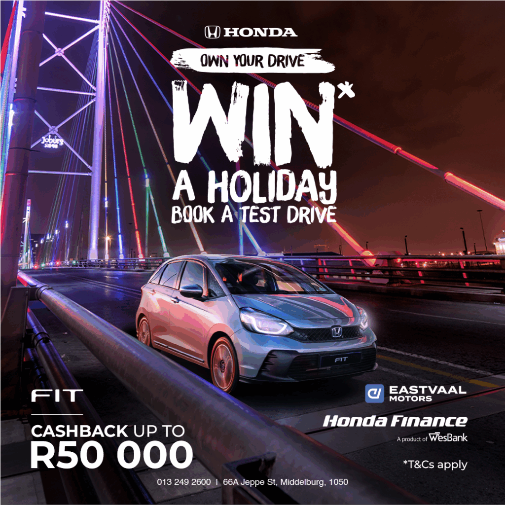 Own your drive. Honda Fit from Eastvaal Motors