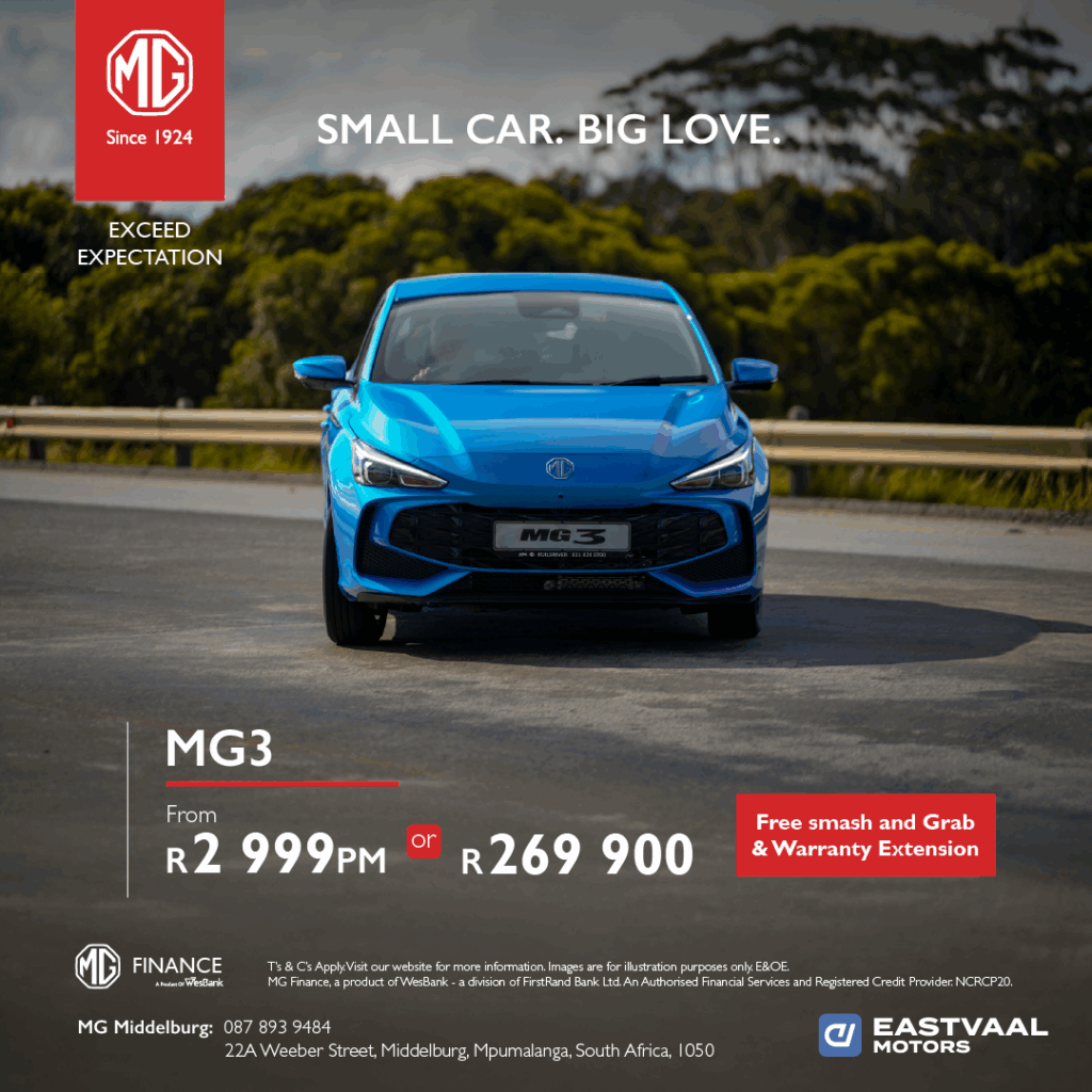 Small Car.  Big Love. MG3 from Eastvaal Motors