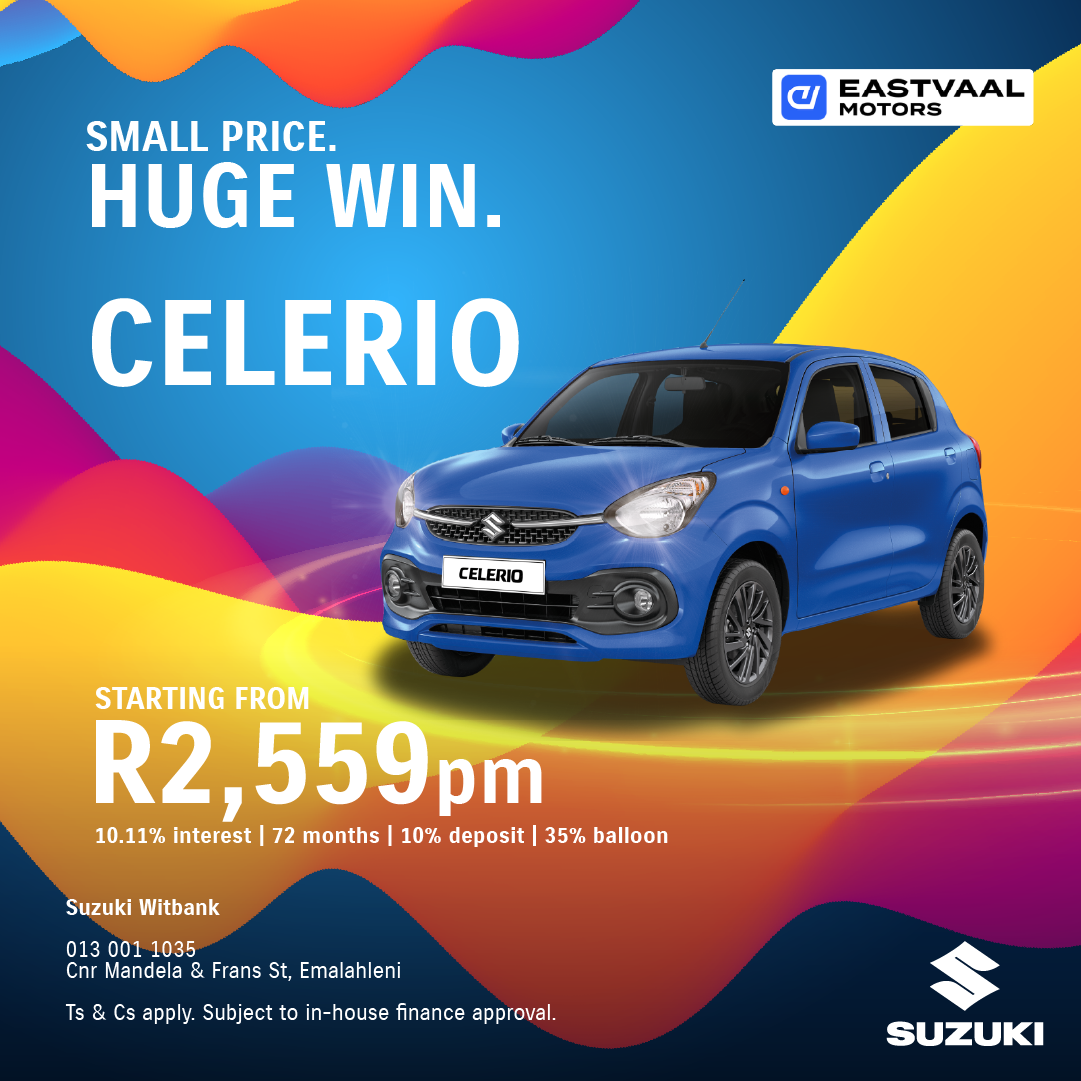 Small Price. Big win.  Suzuki Celerio from Eastvaal Suzuki Emalahleni