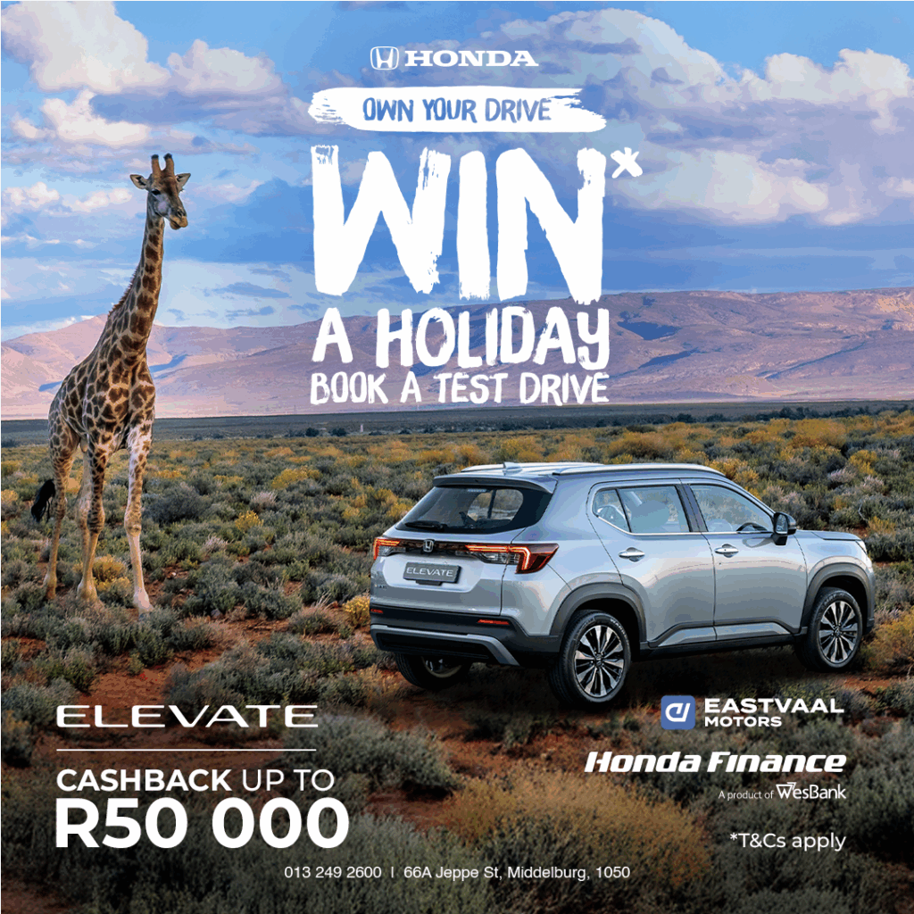 own your drive. Honda elevate from Eastvaal Motors