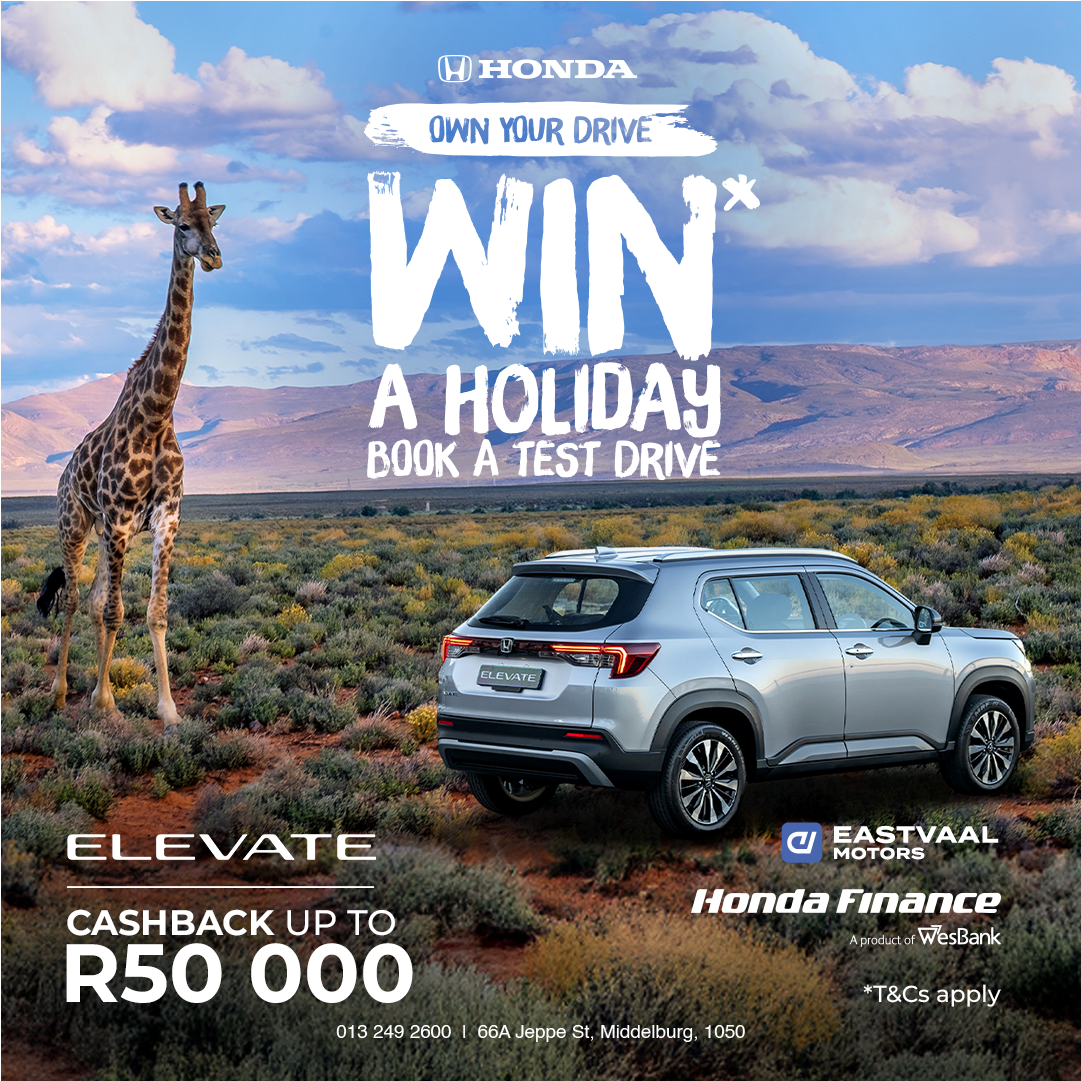 own your drive. Honda elevate from Eastvaal Middelburg Honda