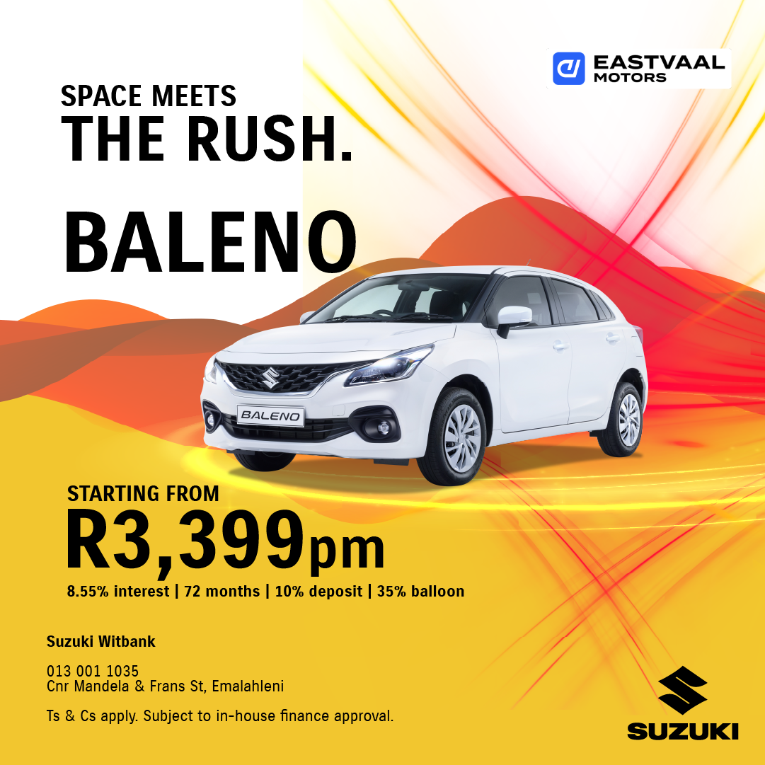Space Meets. The Rush. Suzuki Baleno. from Eastvaal Suzuki Emalahleni