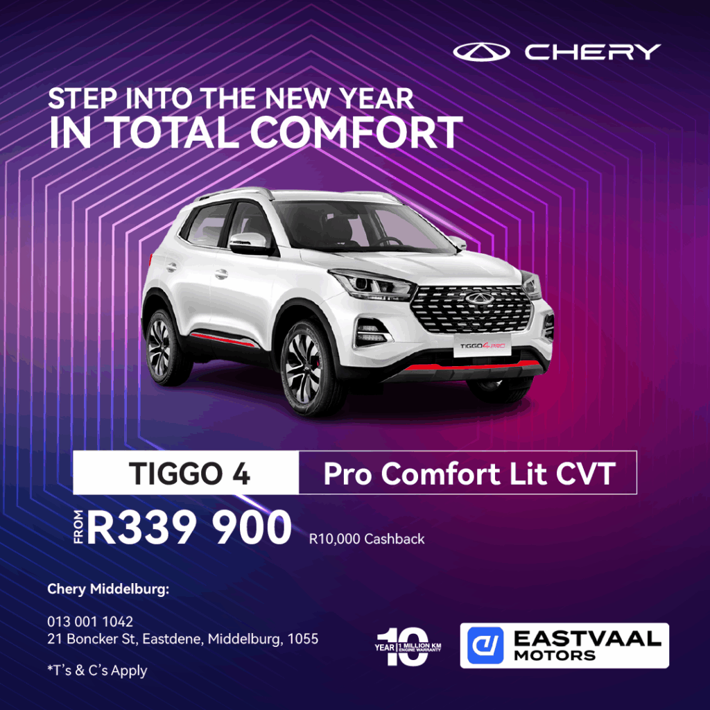 Tiggo 4 Pro Comfort Lit CVT from Eastvaal Motors