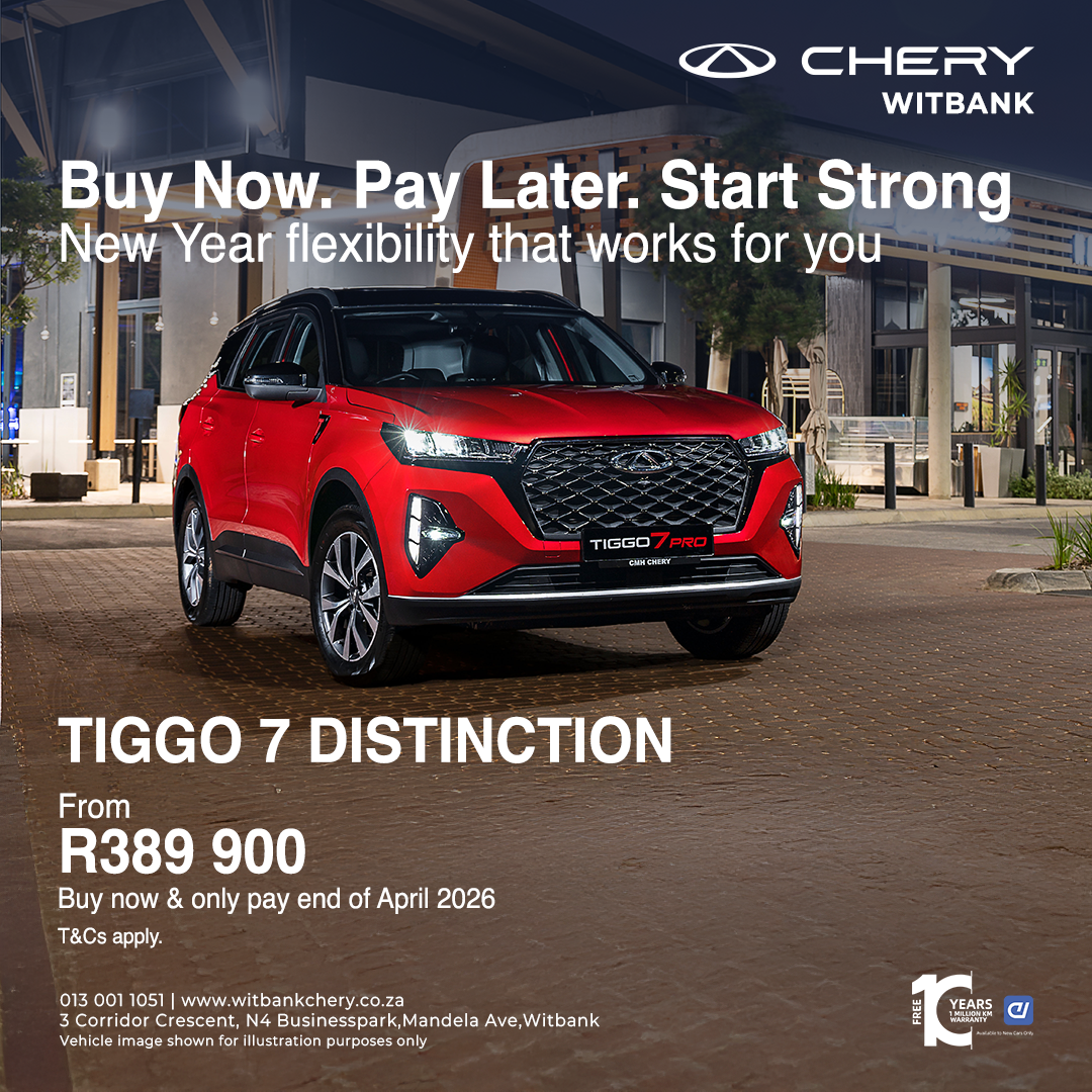 Buy now.  Pay Later.  Start Strong.  Tiggo 7 Distinction. from Chery Witbank