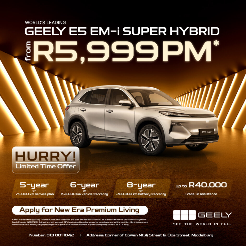 Geely E5 EM-i Super Hydrid from Eastvaal Motors