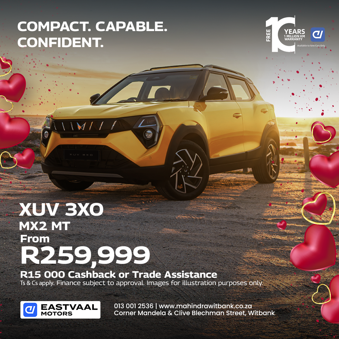 Compact. Capable. Confident.  Mahindra XUV from Eastvaal Motor City Mahindra