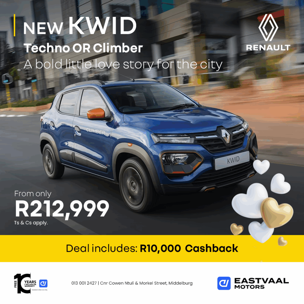 New Renault Kwid Techno or Climber from Eastvaal Motors