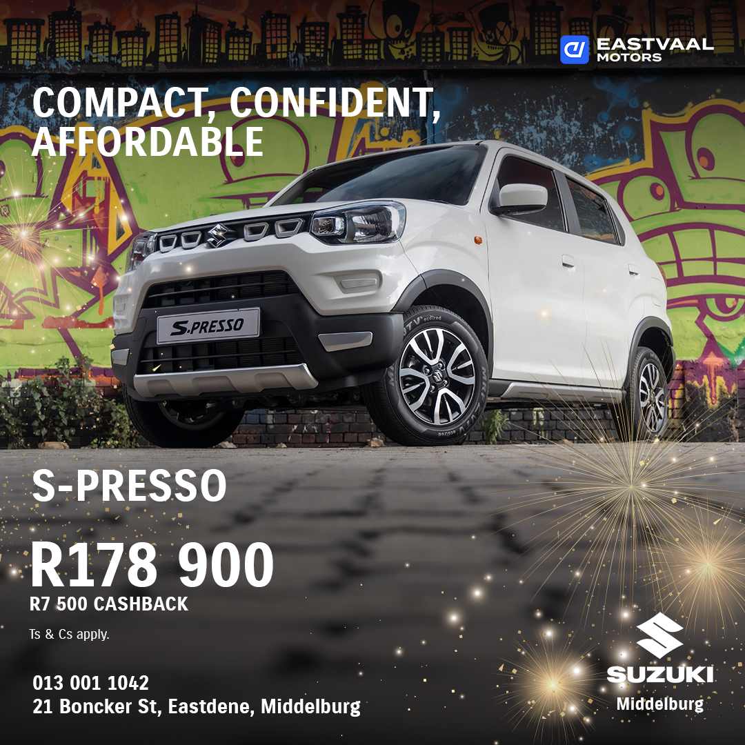 Compact, Confident, Affordable.  Suzuki S-Presso from Suzuki Middelburg