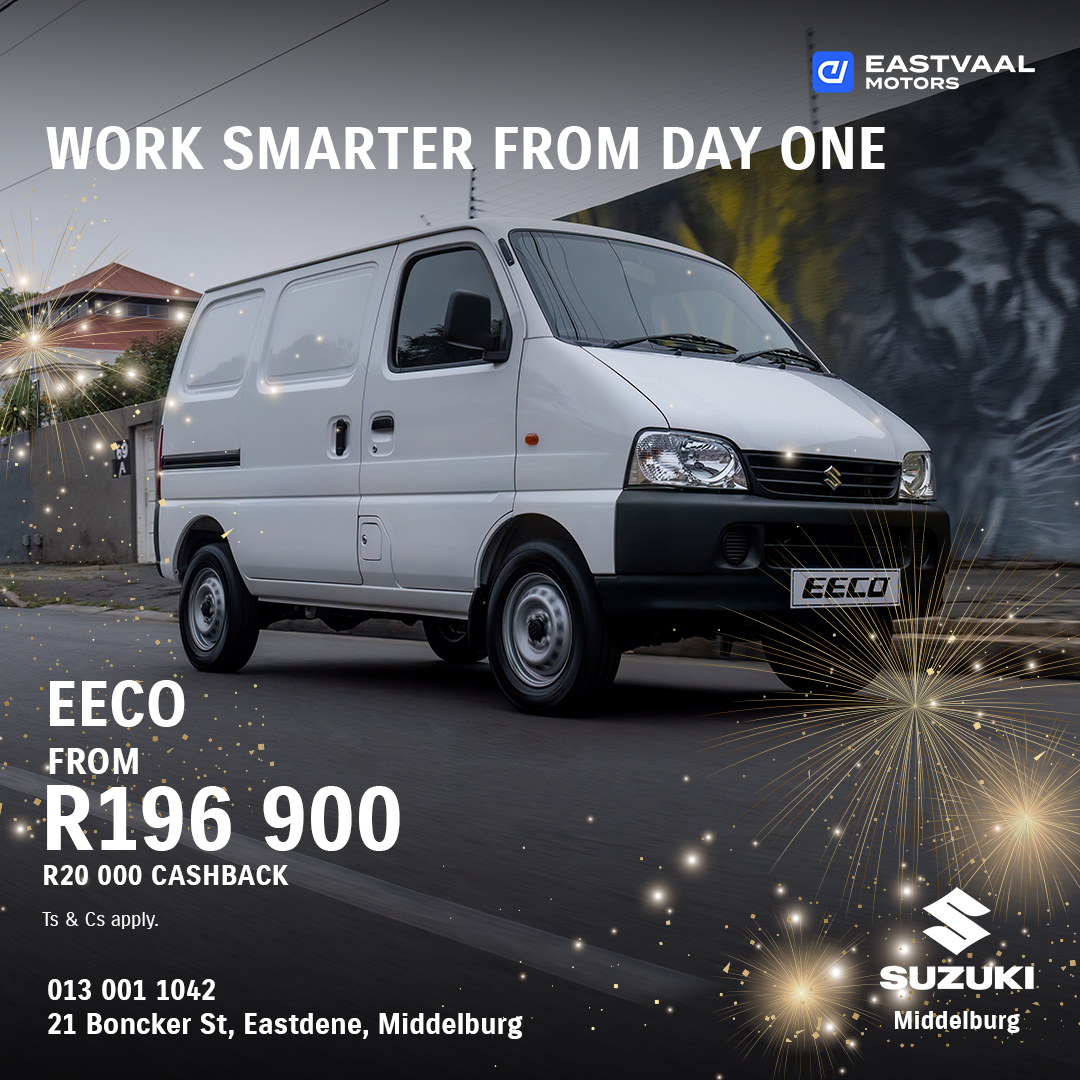 work smarter from day one.  Suzuki EECO from Suzuki Middelburg