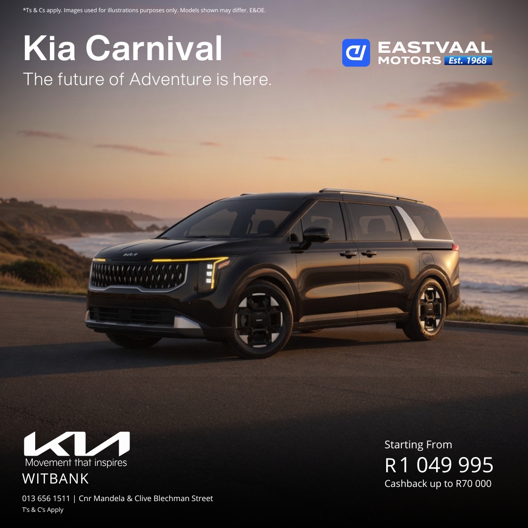 May Forward Movement Starts Here – Go Kia! Step into confidence, comfort, and excitement. Test drive your new Kia today at Eastvaal Motor City Witbank.