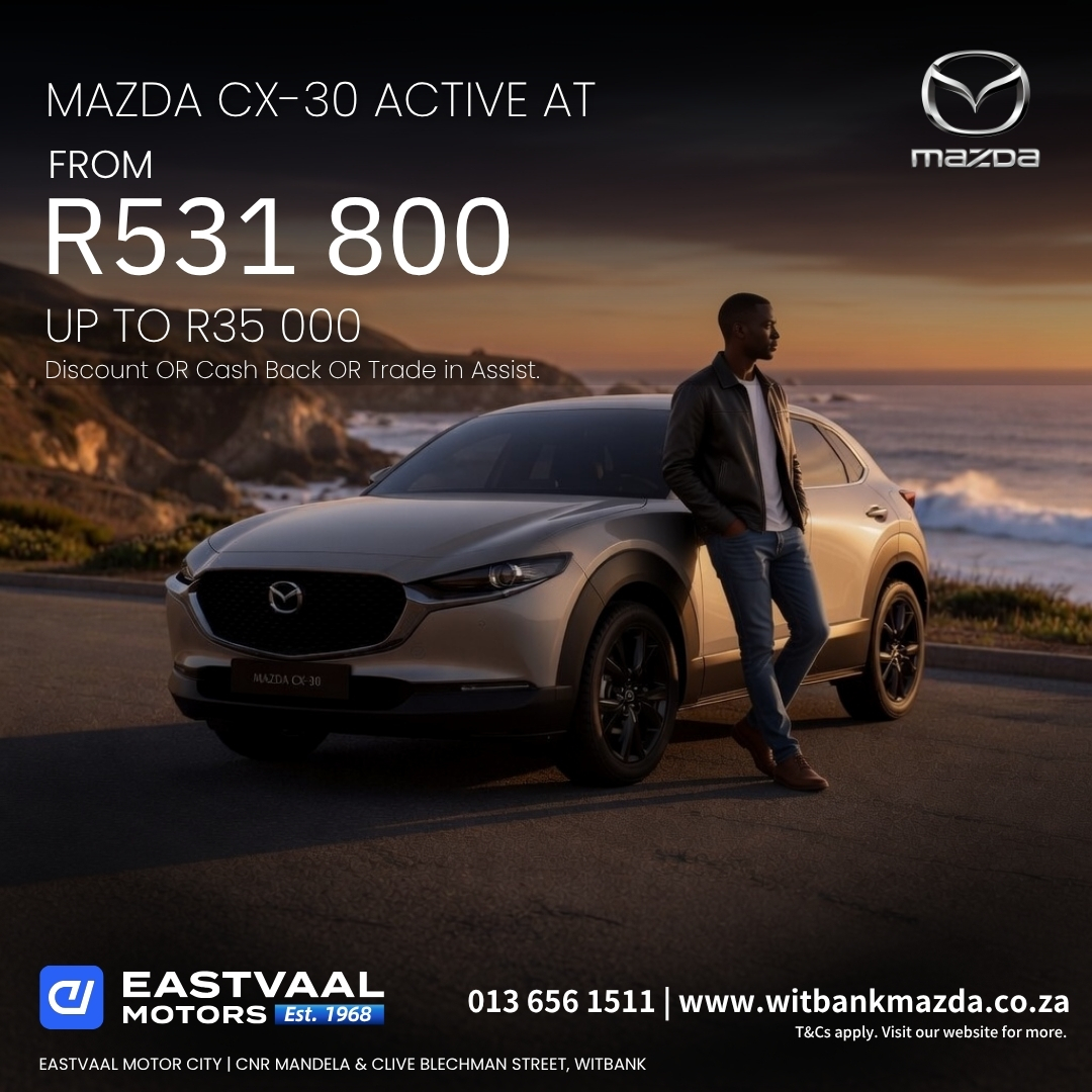May Magic on Wheels! Discover why Mazda drivers never look back. Premium comfort, breathtaking style, and driving excitement in every model. from Eastvaal Motor City Witbank Mazda