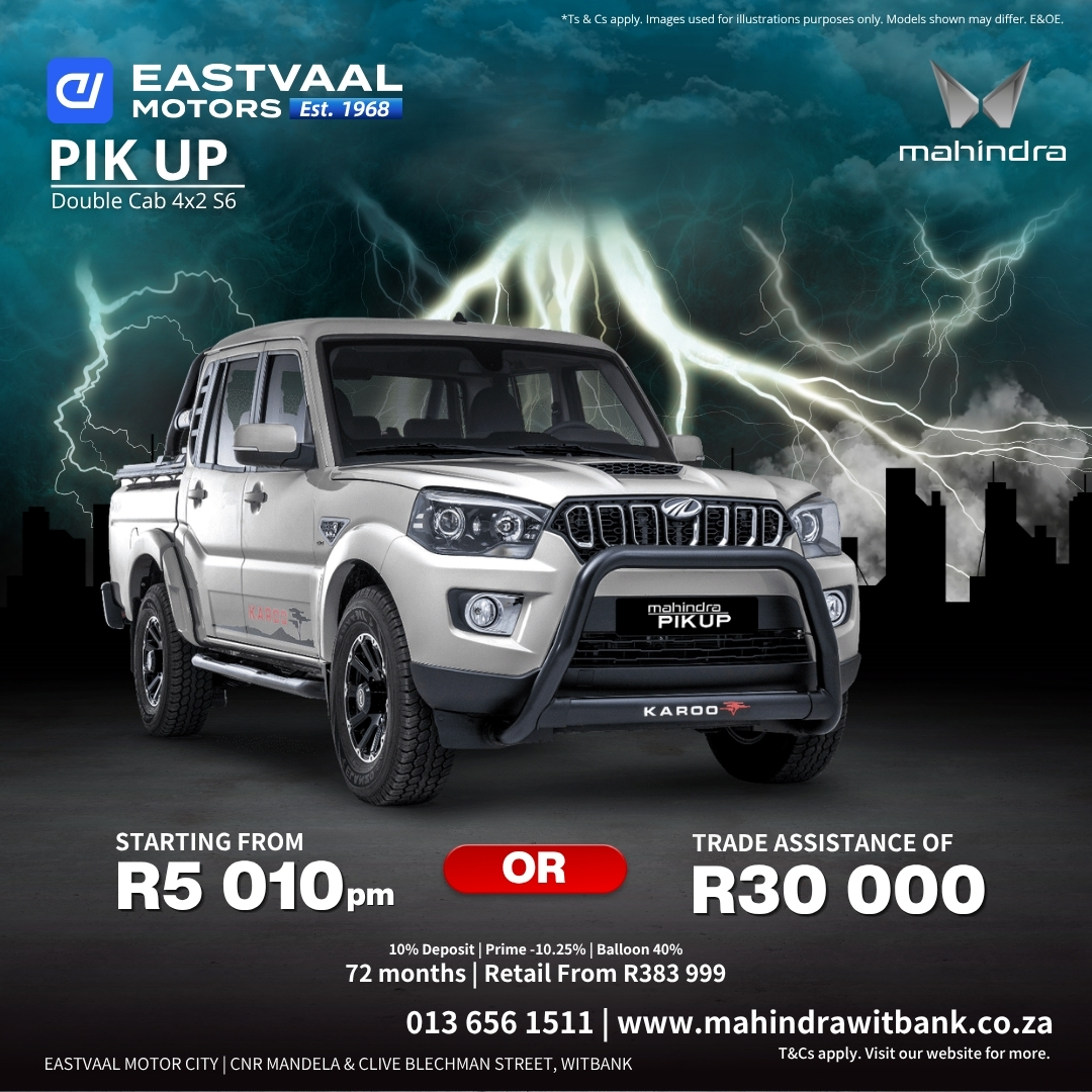 Conquer More this May with Mahindra’s unstoppable lineup. From city streets to rough terrain — we’ve got your perfect match. from Eastvaal Motor City Mahindra