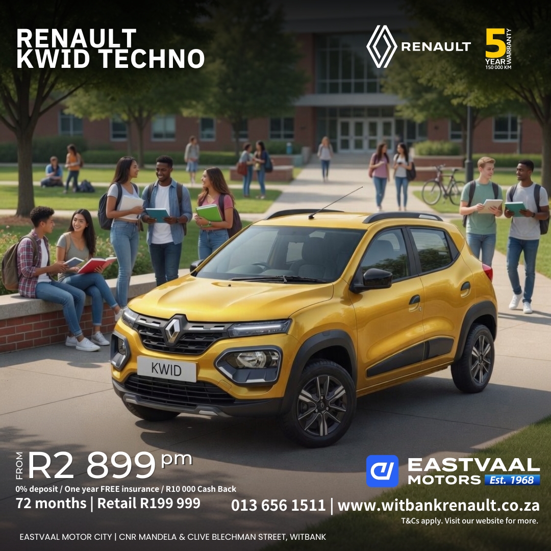 Small But Mighty The Renault Kwid proves you don’t need a big car to make a big statement. Style, efficiency and fun in one compact package. from Eastvaal Motor City Witbank Renault