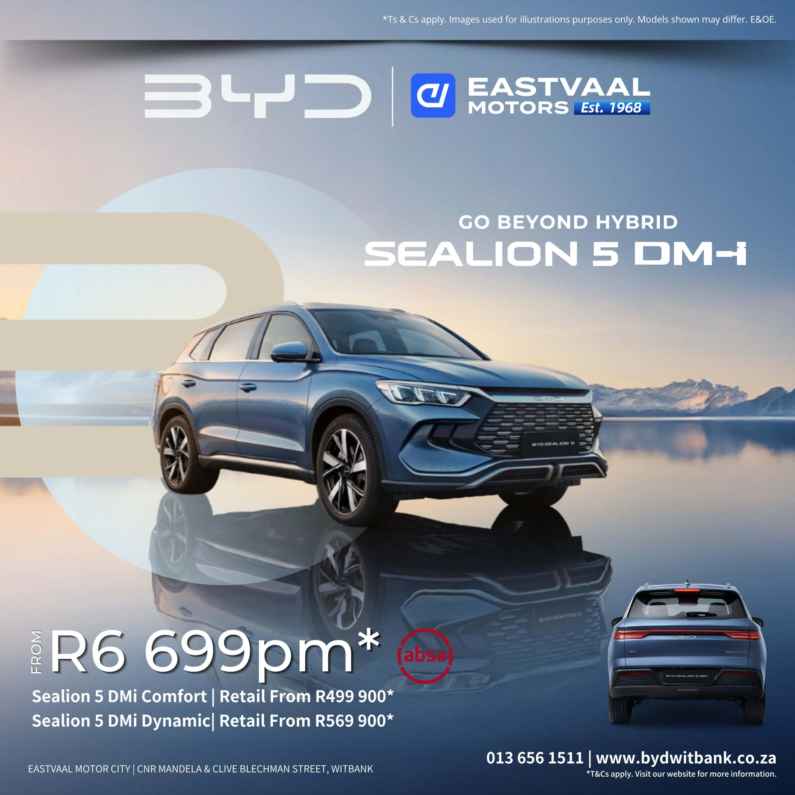Family life just got smarter and cheaper to run. Meet the BYD Sealion 5 DM-i — plug-in hybrid power, Blade Battery safety, and comfort for the whole crew. The future of family SUVs is here in Witbank! 🌊 from Eastvaal Witbank BYD