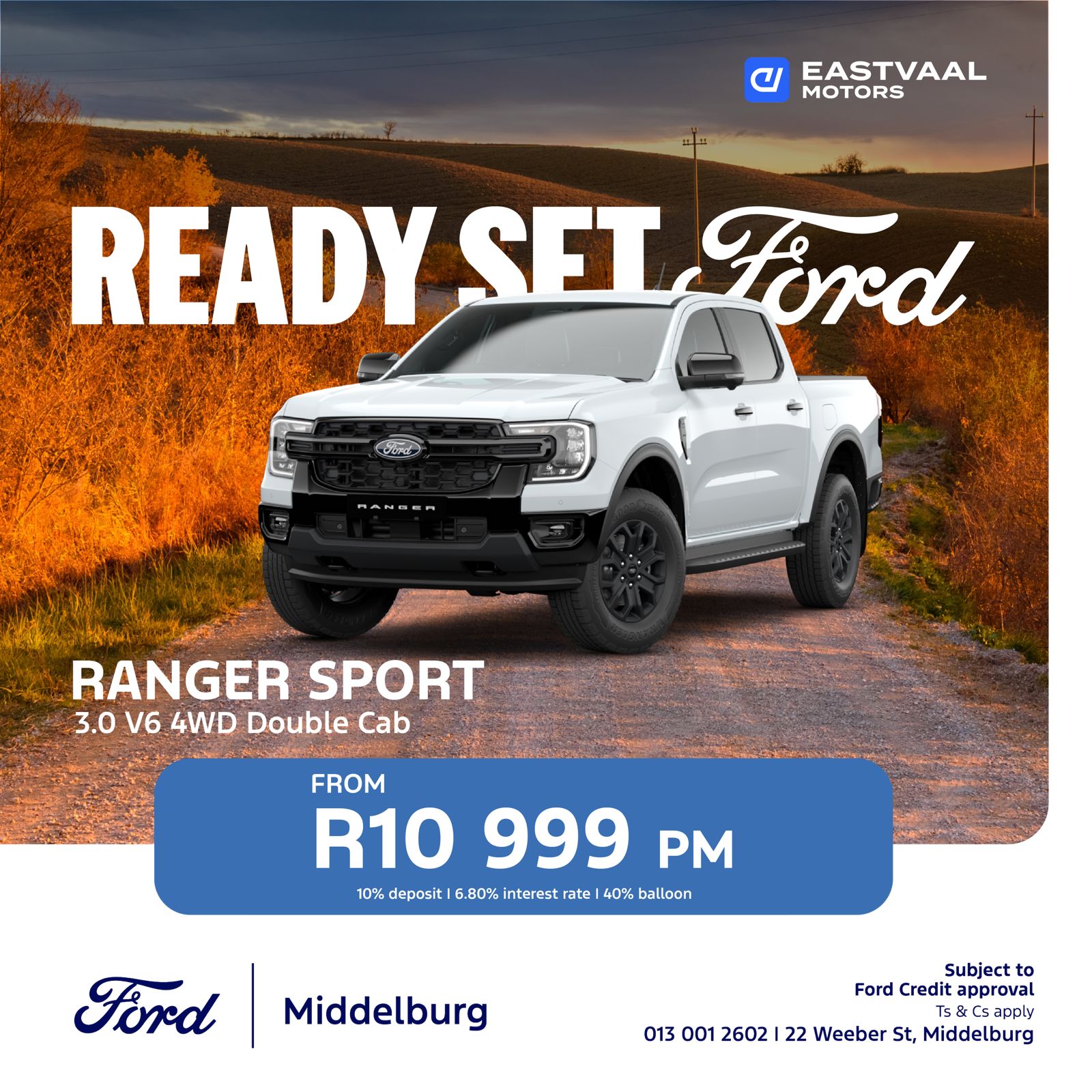 Ranger Sport 3.0 V6 4WD Double Cab from Eastvaal Middelburg Ford