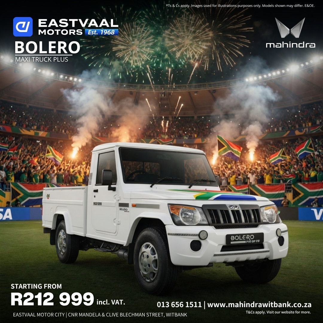 Real Work. Real Power. Real Mahindra. Tougher bakkies and bolder SUVs built for South Africa. Conquer more this month at Eastvaal Motor City Witbank! 💪🛻 from Eastvaal Motor City Mahindra