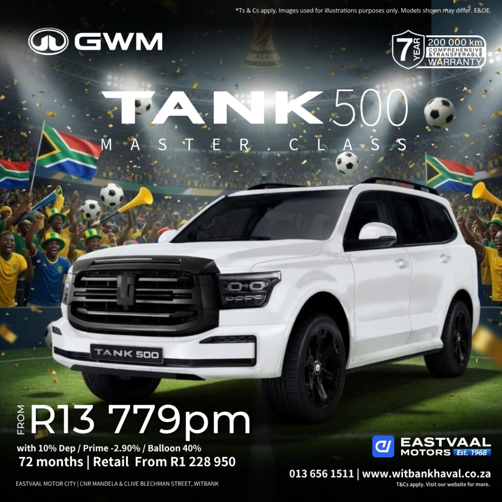 Master Class Luxury. The TANK 500 Ultra Luxury is the flagship that redefines what a luxury SUV can be. from Eastvaal Motors