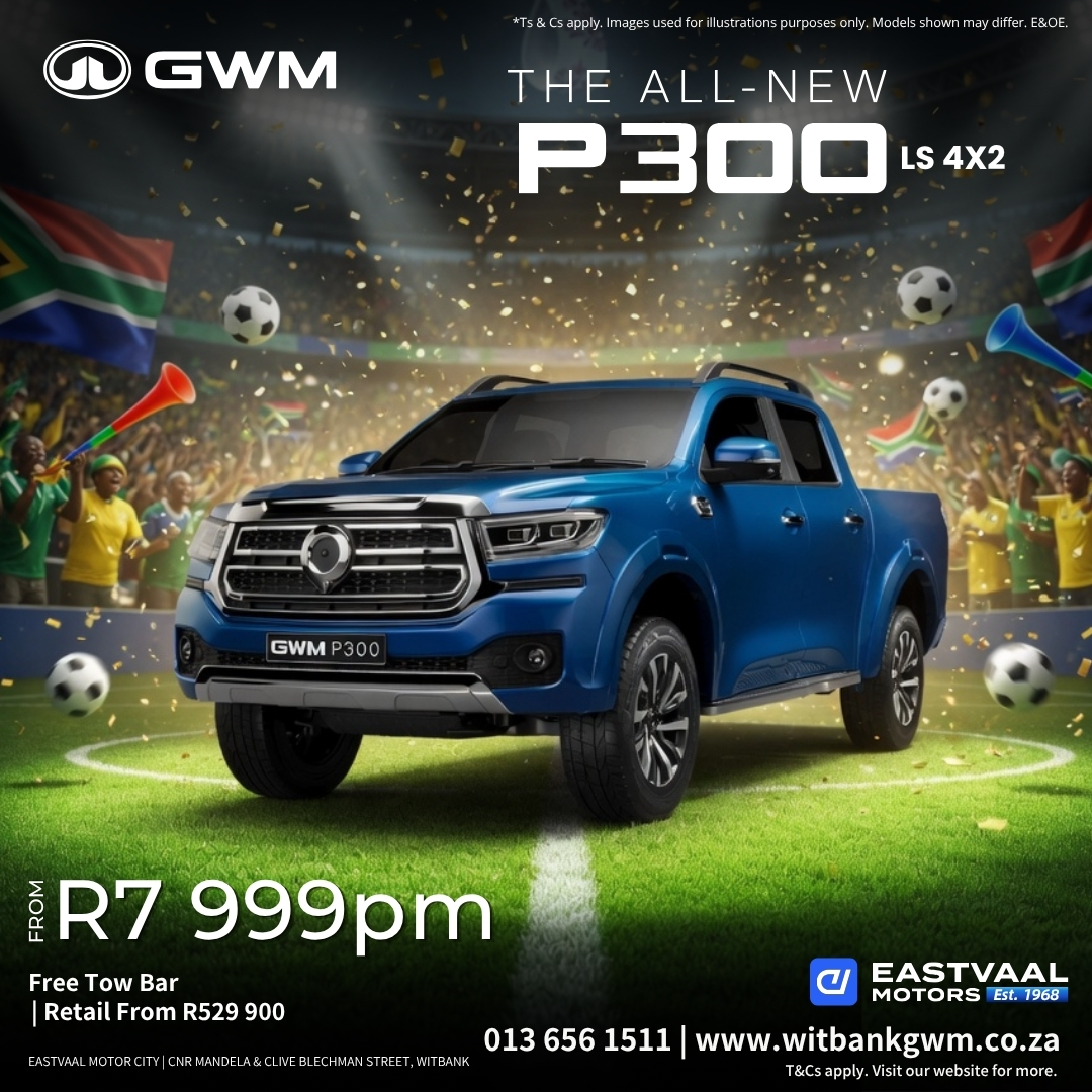 Built tough. Drives smart. The GWM P300 LS is a true workhorse with premium comfort. from Eastvaal Motor City Witbank GWM