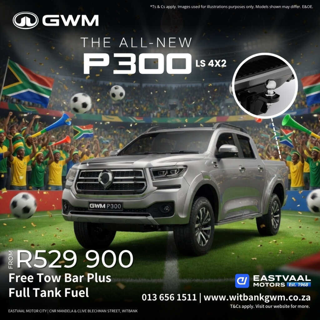 🚙 Power. Presence. Performance. The GWM P300 isn’t just a bakkie — it’s your reliable partner for work, family, and adventure. Strong, smart, and always ready. from Eastvaal Motors