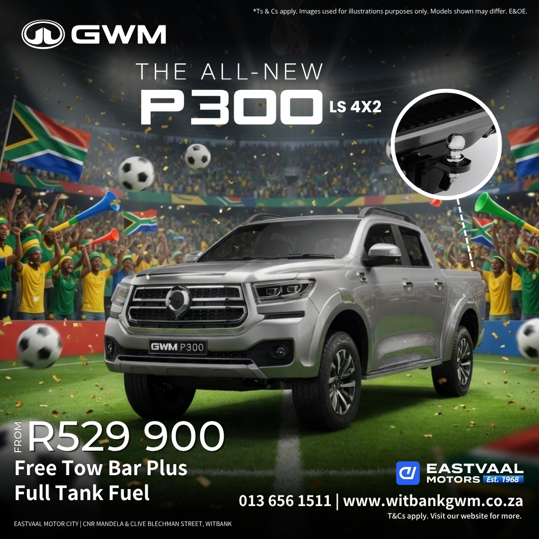 🚙 Power. Presence. Performance. The GWM P300 isn’t just a bakkie — it’s your reliable partner for work, family, and adventure. Strong, smart, and always ready. from Eastvaal Motor City Witbank GWM