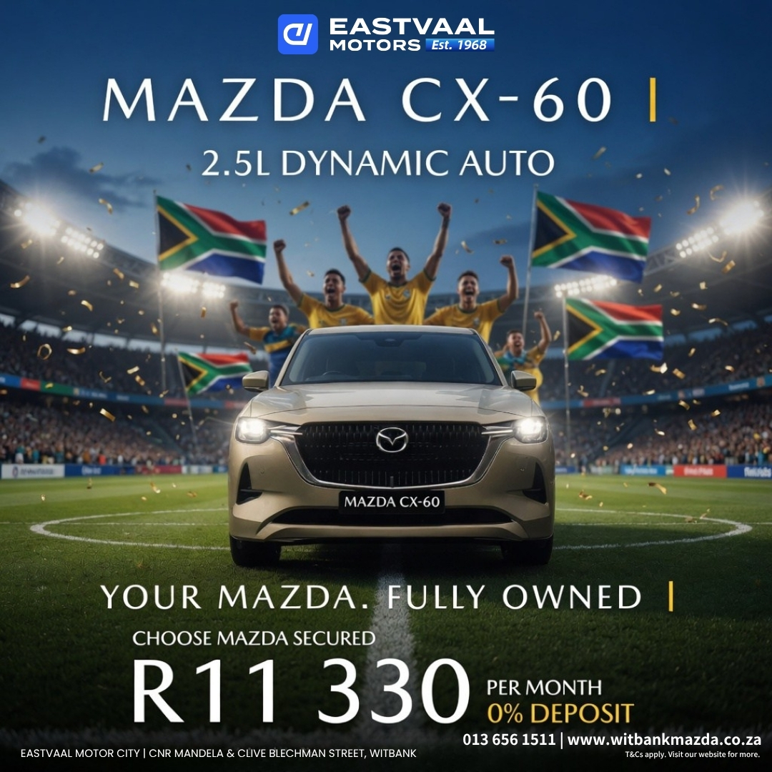 👑 Flagship Luxury Has Arrived. The powerful Mazda CX-60 Dynamic redefines what a premium SUV should be. Takumi craftsmanship, commanding presence, and effortless performance. from Eastvaal Motor City Witbank Mazda