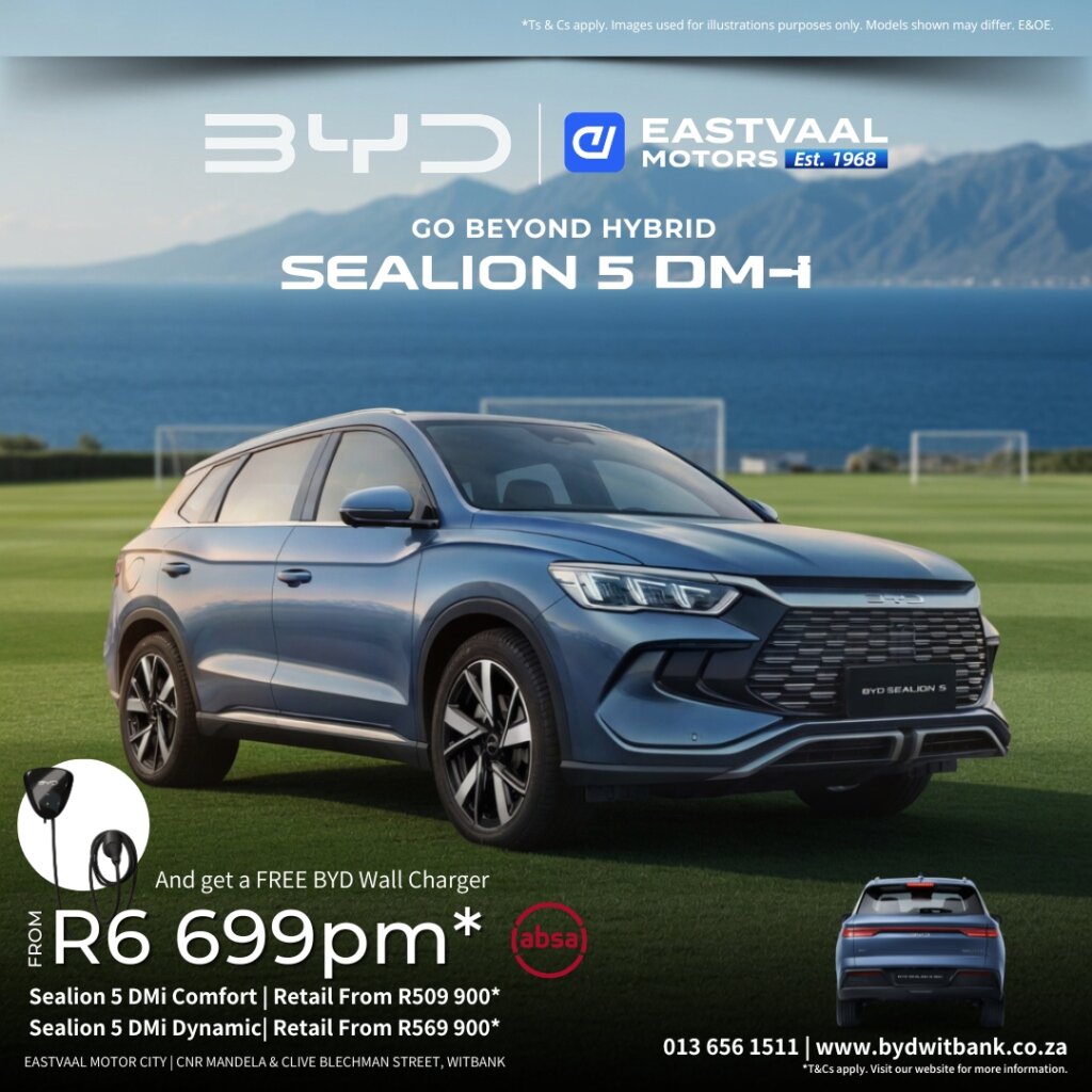 🌊 Smart Family Driving Just Got Better! Spacious, efficient, and packed with safety — the BYD Sealion 5 DM-i is the perfect plug-in hybrid for growing families in Mpumalanga. from Eastvaal Motors
