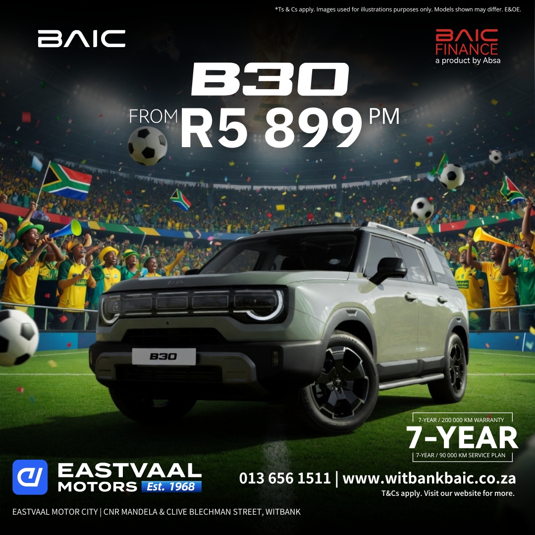 Big on Performance. Even Bigger on Value – BAIC Range. Don’t settle for ordinary. Experience extraordinary with every BAIC model. from BAIC Witbank