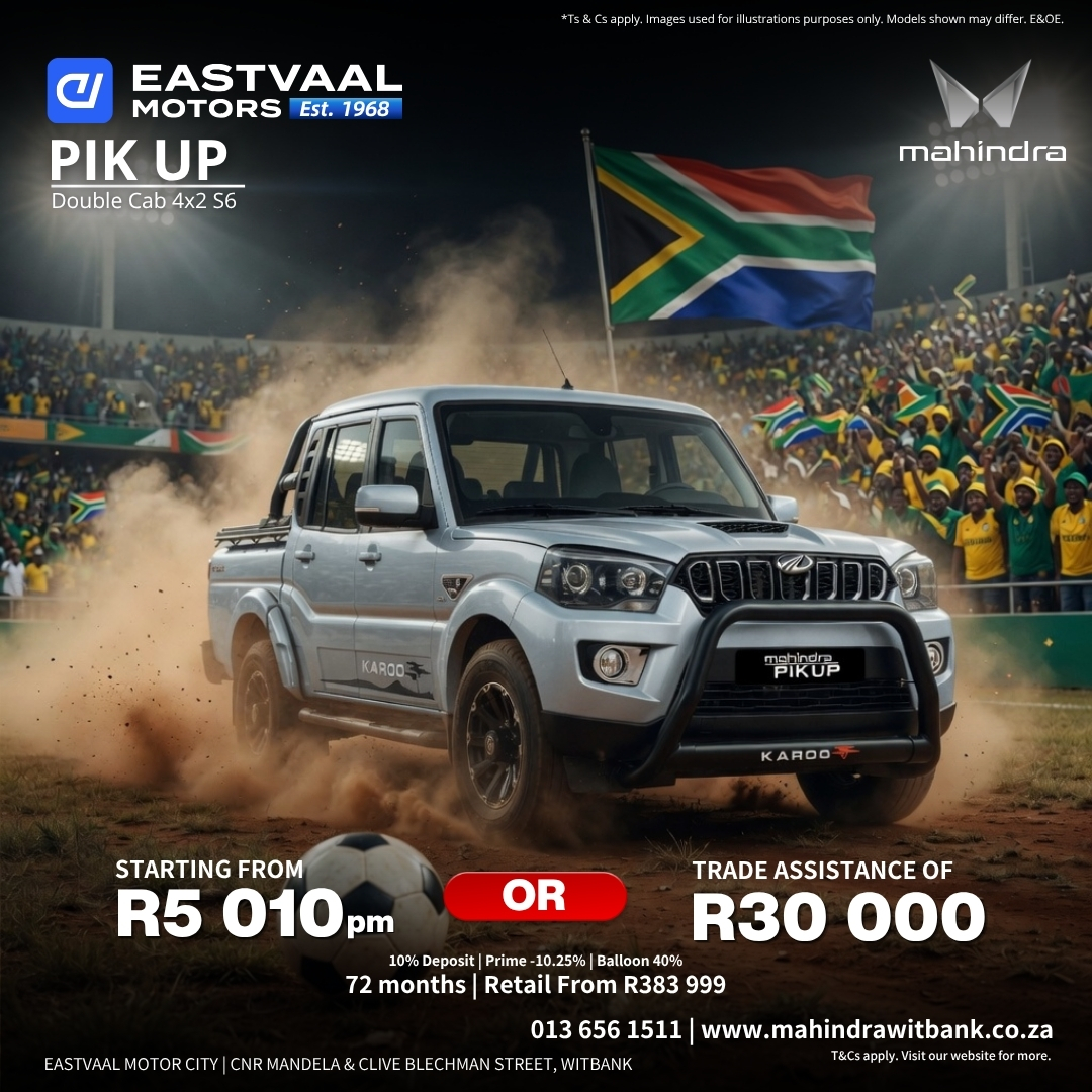 This is Your Month to Conquer More with Mahindra! More power, more reliability, more value. Don’t wait — drive home your new Mahindra today! 🚀 from Eastvaal Motor City Mahindra