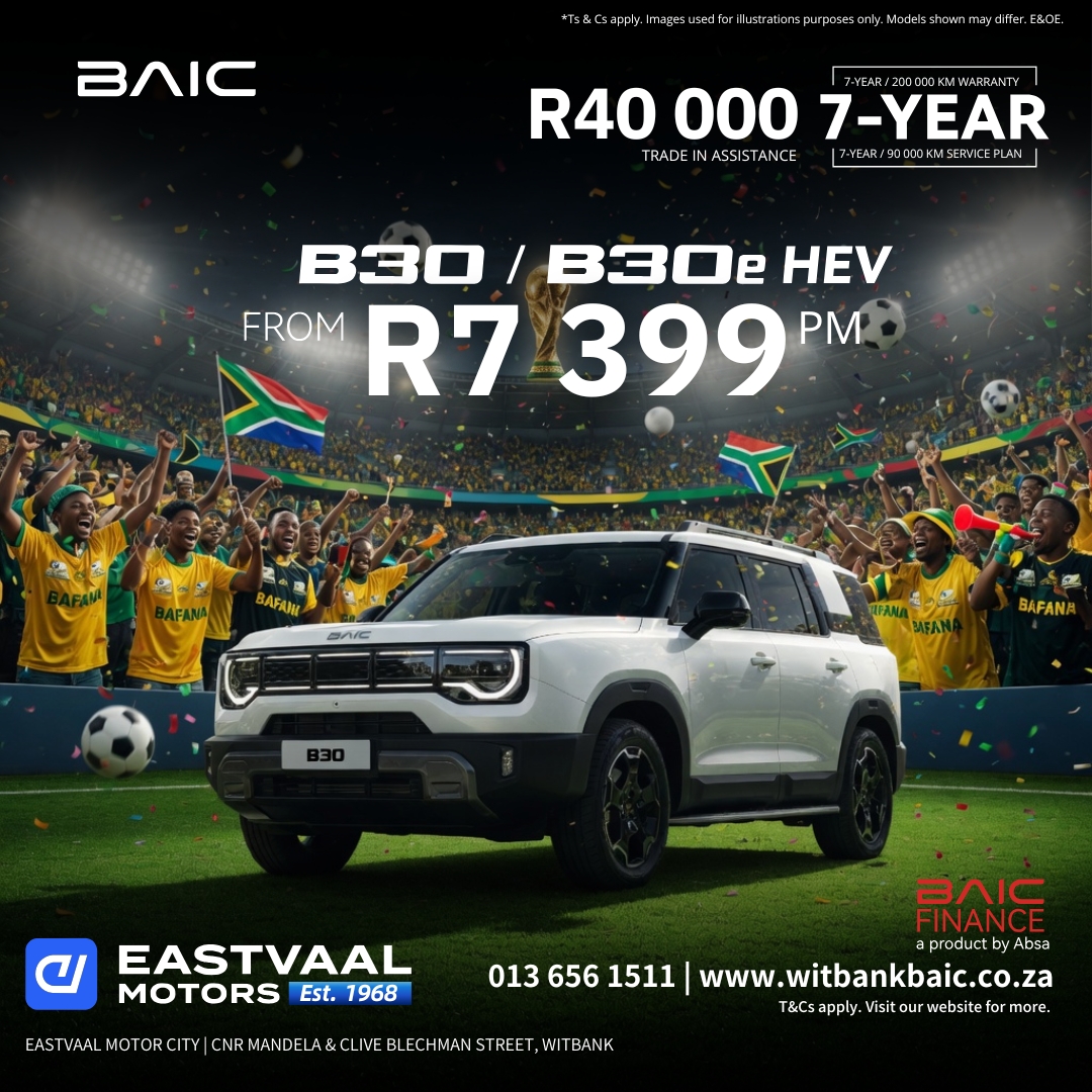 Charge Ahead with BAIC – Where Power Meets Value. Premium features, hybrid intelligence, and 7-Year Warranty. Drive better for less. from BAIC Witbank