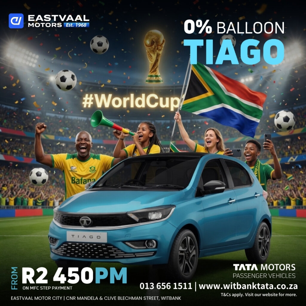 Tata Tiago – Big Fun, Small Price! Style, tech, and efficiency in one compact package. Perfect for city drives, first-time buyers, and anyone who wants more from their daily commute. from Eastvaal Motors