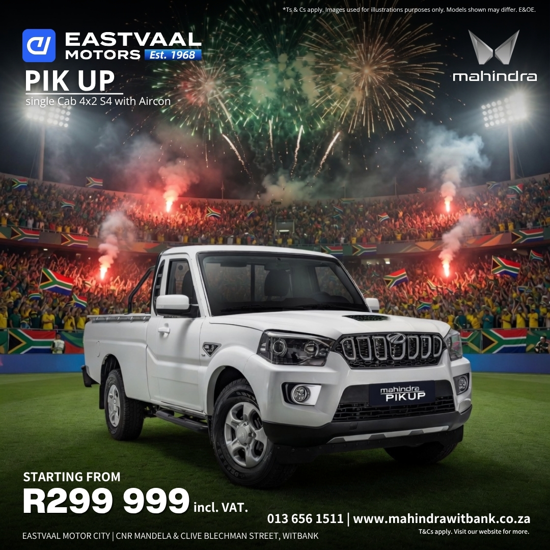 Mahindra. The Bakkie South Africa Trusts. Work hard. Play harder. Own the road with the toughest range in the game. Eastvaal Motor City Witbank has your next ride! from Eastvaal Motor City Mahindra