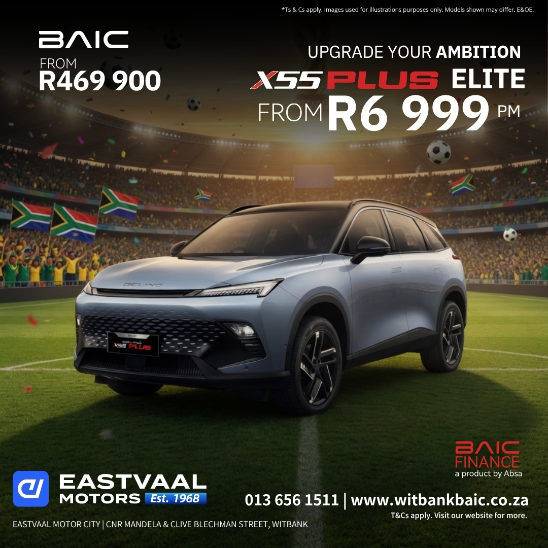 There’s a BAIC for Every Journey. Family trips, daily commutes, or weekend escapes — the BAIC range is ready to Charge Ahead with you. from BAIC Witbank