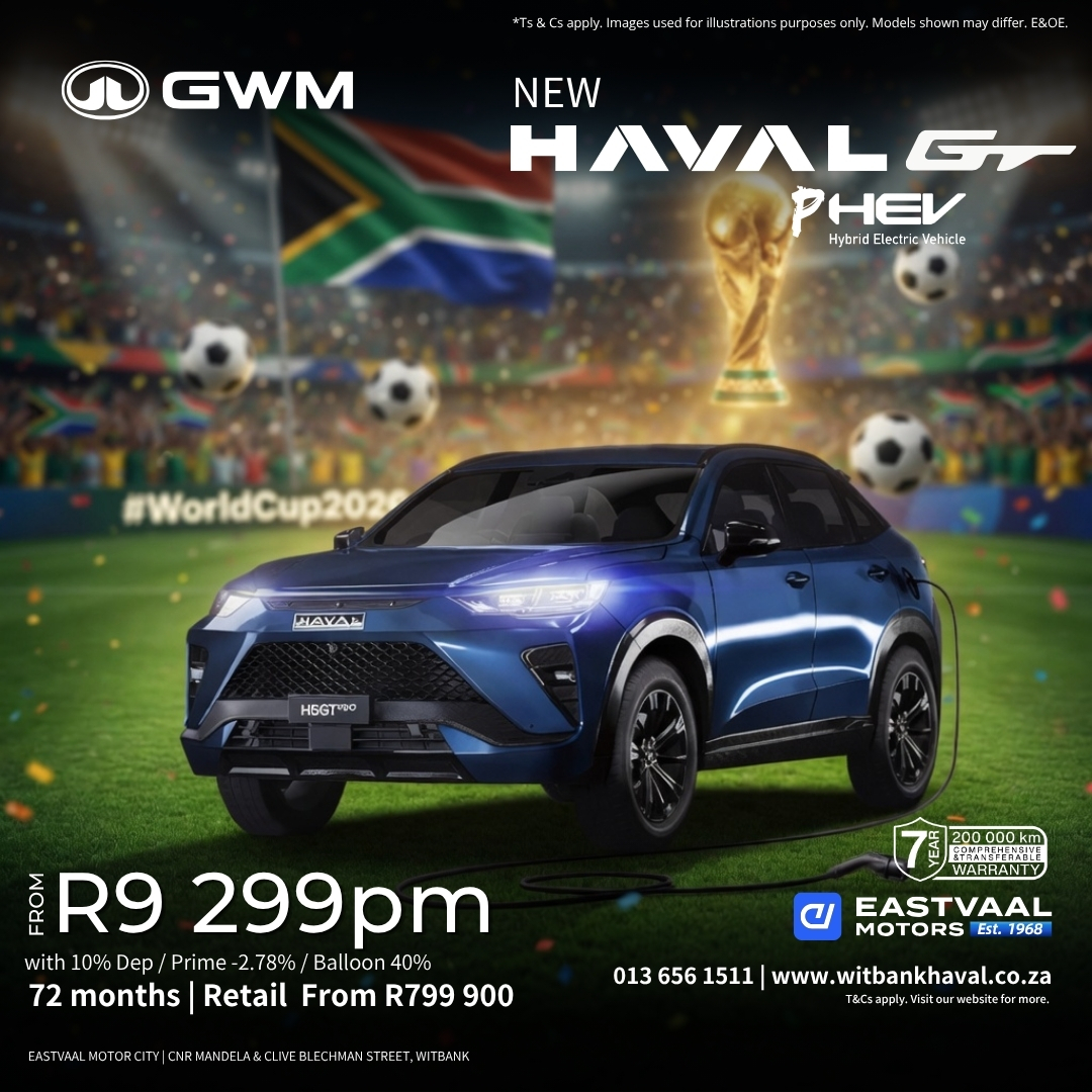 Bold coupe-SUV styling meets thrilling performance. With 268 kW combined power, instant torque, and plug-in hybrid efficiency, the H6 GT PHEV delivers excitement, luxury, and low running costs in one stunning package. from Eastvaal Motor City Witbank Haval