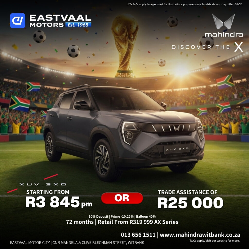 ⚡ The Mahindra XUV 3XO is a serious game changer! 🔥 Bold design, panoramic sunroof, turbo power, premium tech & safety. Small outside. Massive inside. Built to conquer! 💪 from Eastvaal Motors