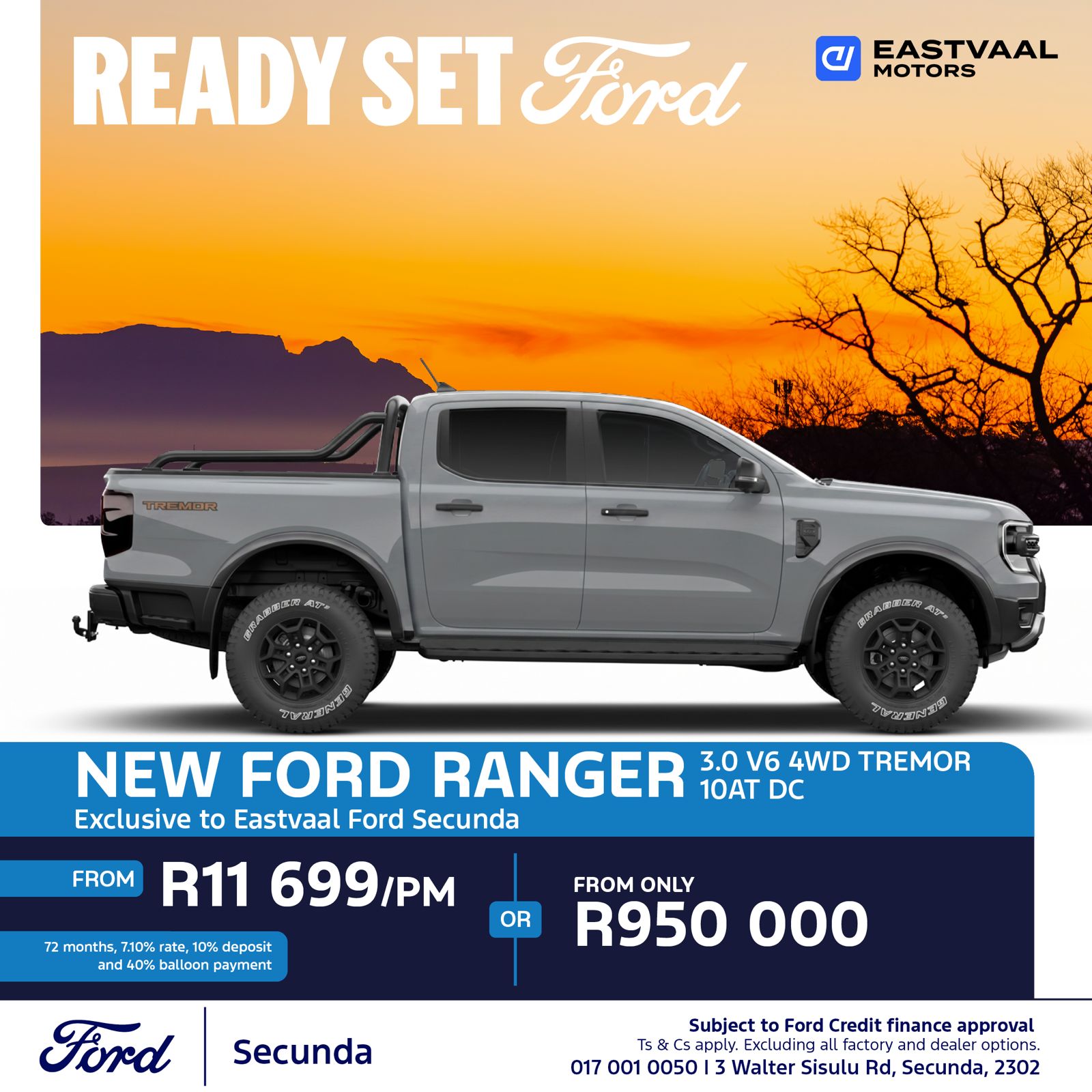 Ford Ranger 3.0 V6 4WD Tremor 10AT DC from Eastvaal Secunda Ford